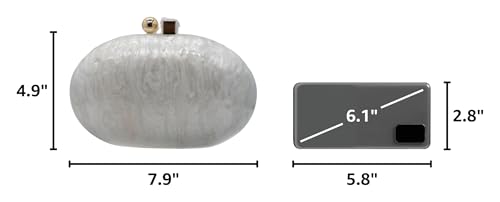 Image of Acrylic Evening Clutch Bag for Women Shell Shape Shoulder Crossbody Bag Glitter Marble Purse Handbag