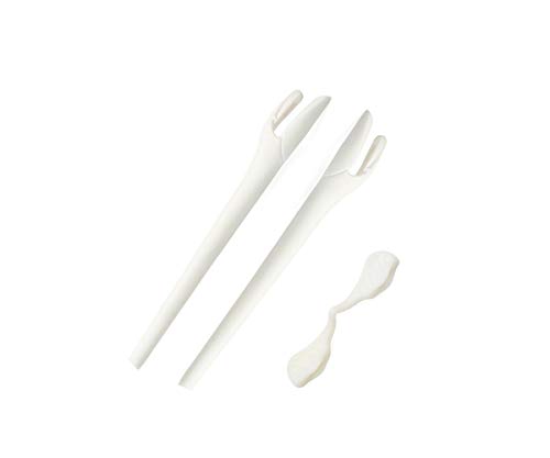Image of SAUCER Replacement Nose Pieces Pads & Earsocks Temple Sleeve Rubber Kit for Oakley Radar EV Path OO9208 | Radar EV Pitch OO9211 | Radar EV Advancer OO9442 Sunglass - White + White