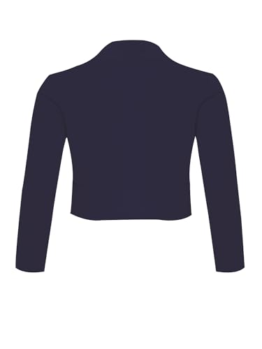 DANAEST Damen Bolero Festlich Strickjacke Elegant Schulterjacke 3/4 Ärmel Kurz Top (708), Grösse:M, Farbe:Blau