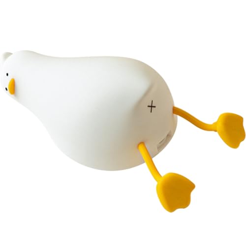Lámpara de Noche LED de Silicona en Forma de Pato Blanca
