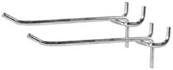 50-pack 1/8" thick, 6" Metal Peg Board Shelving Hooks, Fits 1/8" and 1/4" Board