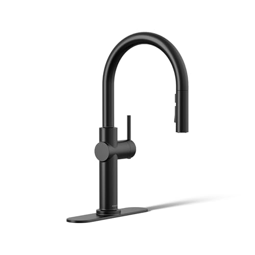 KOHLER 22972-BL Crue Pull Down Kitchen Faucet with Multi Function