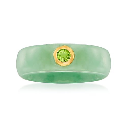 Ross-Simons Jade and .30 Carat Peridot Ring With 14kt Yellow Gold. Size 7
