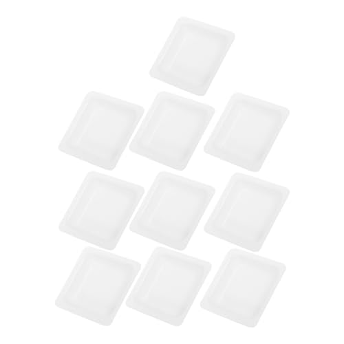 Homoyoyo Bandejas de Pesaje Reutilizables de Plástico 100 Ml 10 Unidades para Laboratorio, Platos de Muestra Apilables para Pesaje Preciso y Almacenamiento