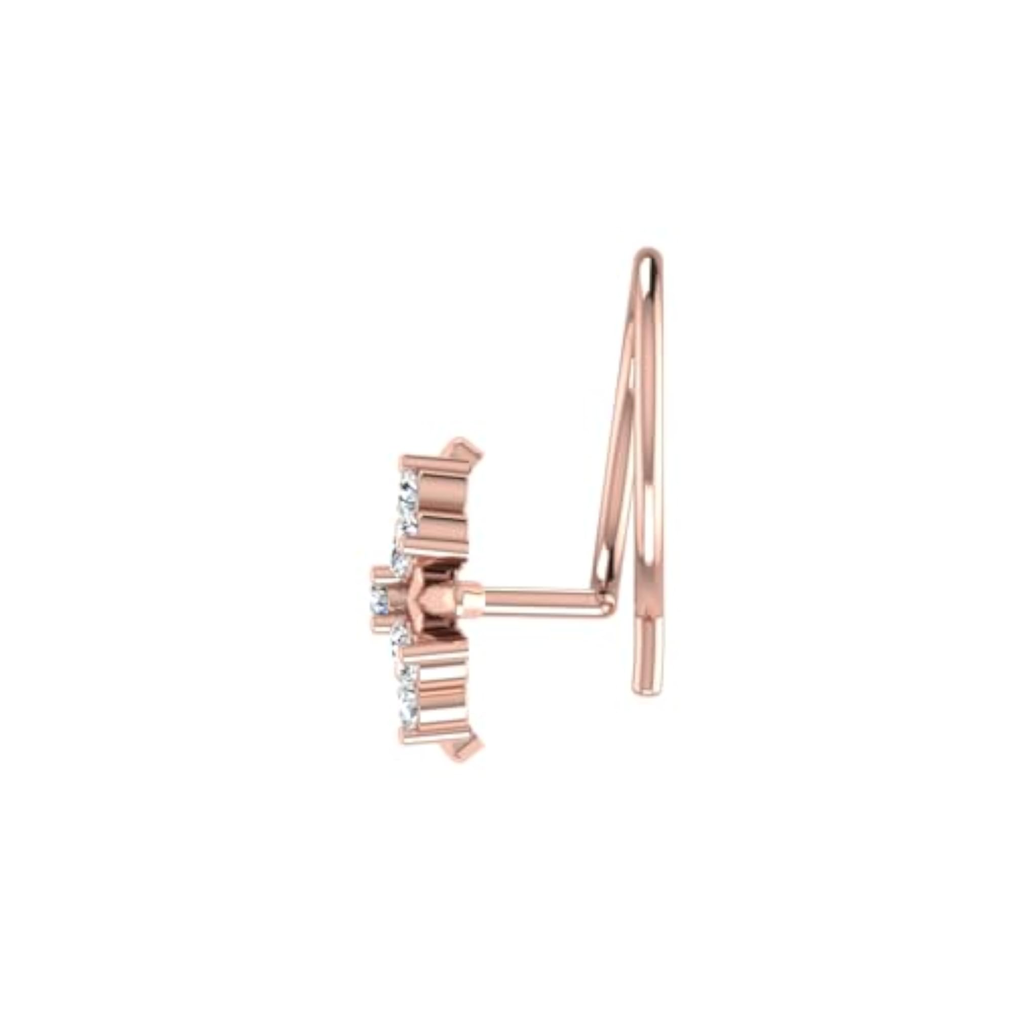 Women's 14Kt Rose Gold Stud Nosering, Stylish
