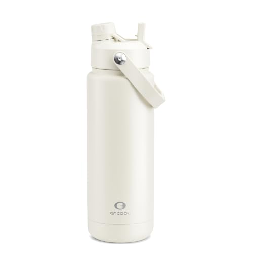 ENCOOL Insulated Water Bottle with Straw Stainless...