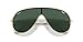Ray-Ban Unisex RB3597 Wings Shield Sunglasses, Gold/Dark Green, 33 mm