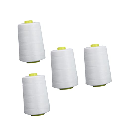 Hilo de coser poliéster blanco Tofficu 4 unidades miniatura 5