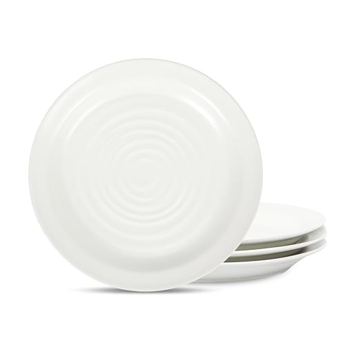Stone Lain Orbit - Juego de platos de ensalada de gres, 4 piezas, color blanco