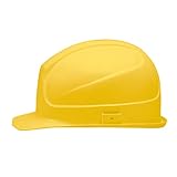 Casque de chantier avec longue visière pour une protection optimale (même contre la lumière du soleil) et suspension textile à 6 points