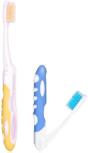 2Pcs Travel Toothbrush Soft, Folding Toothbrush, Portable Small T...