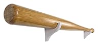 Wandhalterung für Baseballschläger – senkrechte/vertikale Halterung zur Schraubmontage, Kunststoff in Weiß, Made in Germany | Xebtec (waagerecht)