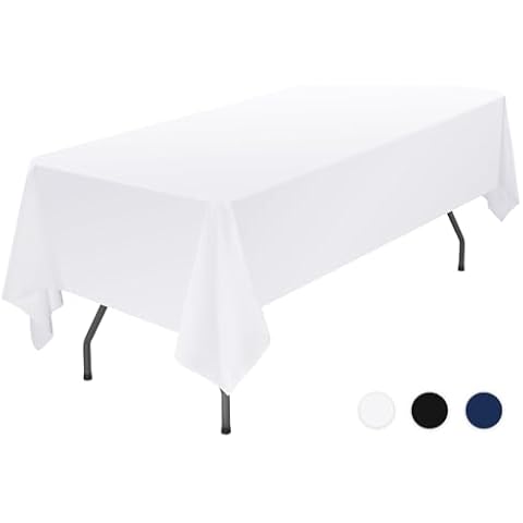 Showgeous Rectangular Polyester Tablecloth for 6ft Tables Cover
