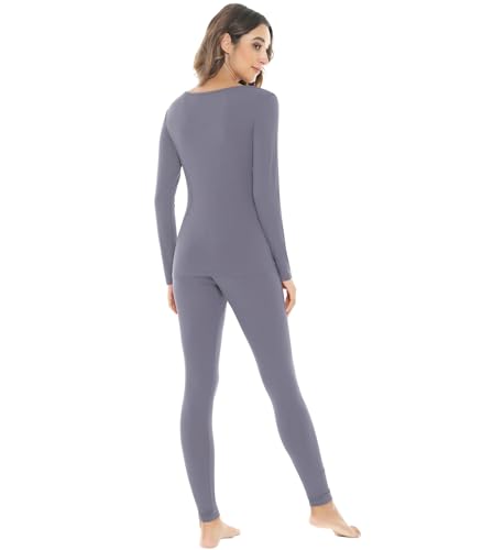 Image of NACHILA Thermal Underwear for Women-Viscose Made from Bamboo,Soft Long Johns Set Base Layer Pajamas Set Long Sleeve Pjs