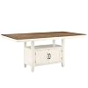 Steve Silver Furniture Honey Brown Counter Height Book Matched Veneer Top Hidden Storage Modern Farmhouse Design Table 42 D x 80 W x 36 H