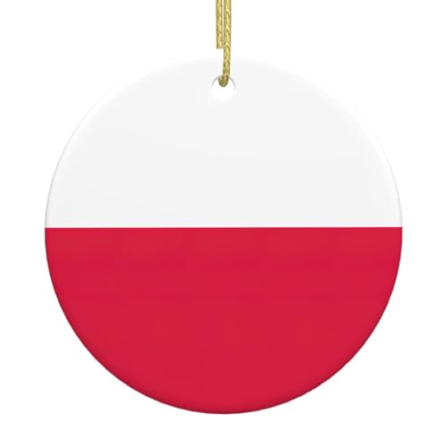 Polnische Flagge, Weihnachtsbaum, hängende Ornamente, Keramik-Dekor,...