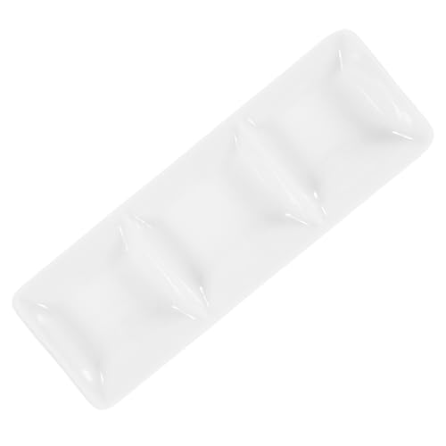 FUNOMOCYA 6 Soy Sauce Tray Divided Serving Tray Divided Tray -compartment Tray Premium Quality Tray Food Tray Veggie Tray Saucers Bowl Different Snacks Dishes Spice Dish Tray White re-usable