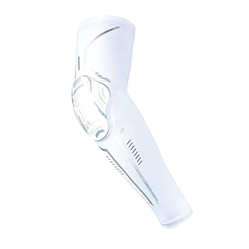 Aymzbd Rodillera Deportiva Protección Conjunta Soporte para Codo Compresión Ergonómica Poliéster Y Spandex con Silicona Antideslizante Adecuada para Entrenam, Codo Blanco M