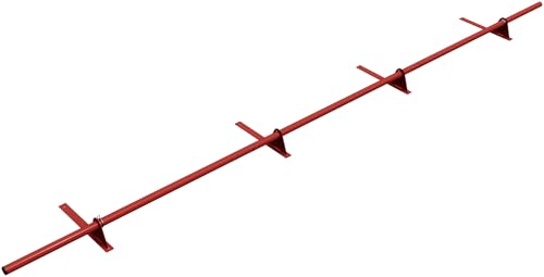 Parotec PARANIEVES Kit Tubular Completo 3,0 m (300 cm) - Para cubiertas de chapa perfilada, fieltro asfáltico y teja asfáltica – barrera de nieve - 1 tubo, 4 soportes, 10 colores - RAL 3011 Rojo