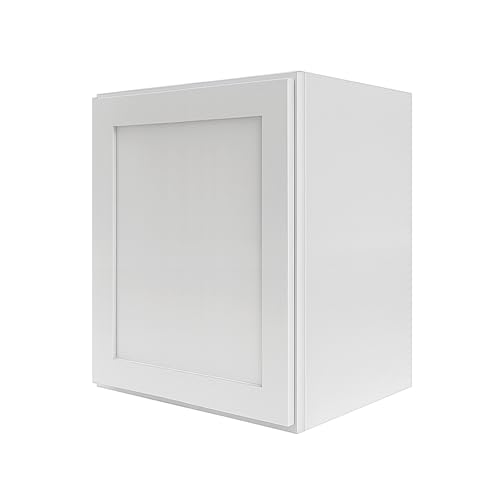 Lieeres 21" W x 30" H White Shaker Single-Door Kitchen Wall Cabinet, RTA