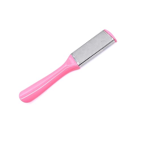 JZK Doble cara lima pies para pieles duras lima talones agrietados raspador lija pies durezas callos quitar durezas callos pies eliminar exfoliante, rosa, acero inoxidable
