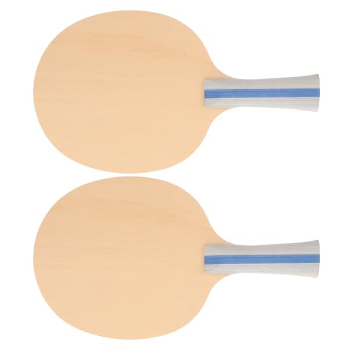 ELAYARD 2 Piezas 2 Palas de Ping Pong de Madera sin Pintar para Entrenamiento, Raquetas de Tenis de Mesa DIY para Principiantes, Paletas Ligeras para Interior y Exterior, Juego de 2