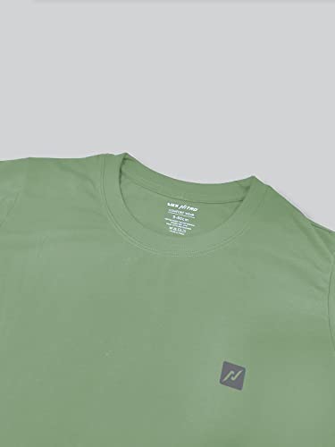 Image of Lux Nitro Men's Solid Modern Fit Round Neck T-Shirt Spray