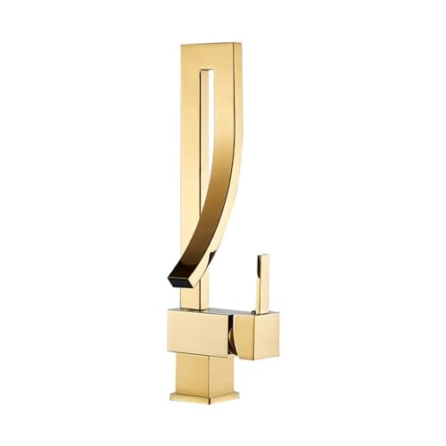 Robinet pivotant à 360° or mitigeur eau chaude froide cascade cuisine bassin de table G1/2