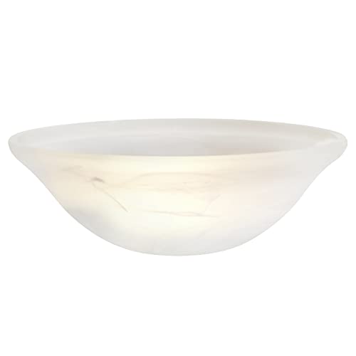 Image of Aspen Creative 25002-65-1 Replacement Alabaster Glass shade for Flush Mount or Semi-Flush Mount, 1 /2 inch Center Hole, 11-1 /2 inch Diameter x 4 inch Height