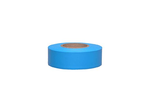 NMC FT21 Fluorescent Flagging Tape - 1.1875 in. x 150 ft., Blue, Blank Non-Adhesive Vinyl Marker Tape, 3 mm Thickness
