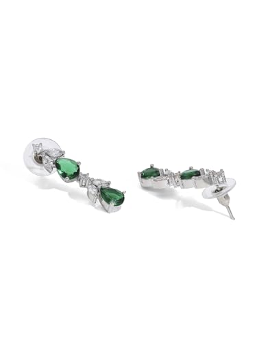 Silver-Plated Splendor with American Diamond Jewellery Set