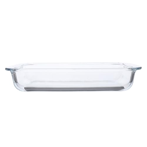 JECOMPRIS Fuente Horno Vidrio Templado Resistente al Calor Bandeja para Microondas y Horno Plato Cocina Multifunción Vidrio Grueso Duradero Apto para Servir y Hornear