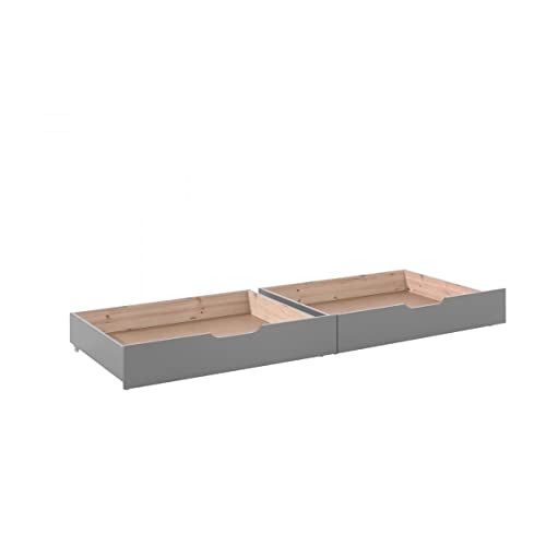 Vipack Pino Bed, Kiefernholz, grau, 90 x 200 cm