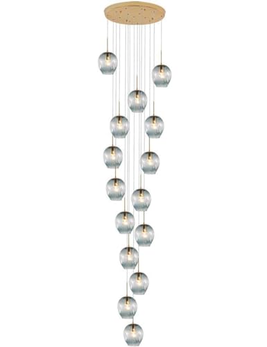 Lustre d'escalier surdimensionné LED, luminaire de luxe à suspension réglable