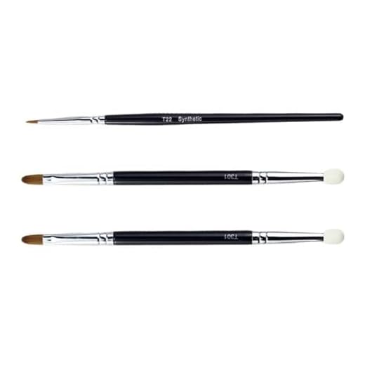 BEBEMOKO 3pcs Concealer Brush Set with Small Conceal Brush and Double-head Eyeliner Sponge Applicator for Precise Eye Makeup for Dark Circles and Tear Troughs