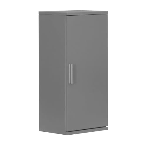 Relaxdays Hängeschrank Bad, 2 Fächer, HBT: 62 x 30 x 21 cm, Verstellbarer Einlegeboden, Badschrank schmal, MDF, graublau