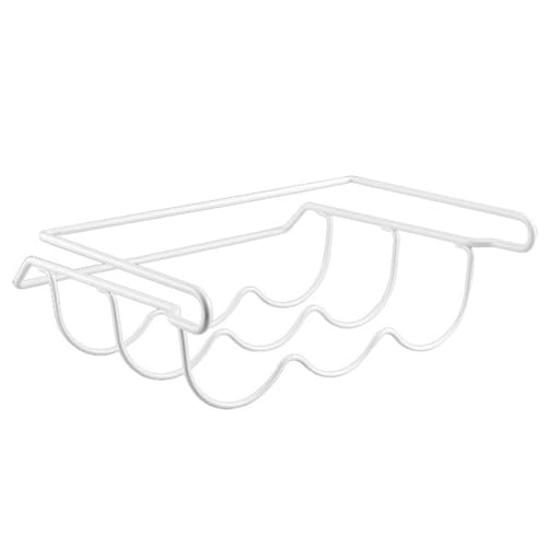 AZIDWERYQ Ratina de Vino para el refrigerador para 3 Botellas, Estante de Vino de Hierro Resistente para refrigerador, Ondulado Estable y no Deslizante para, Soporte Blanco Que Guarde Espacio para
