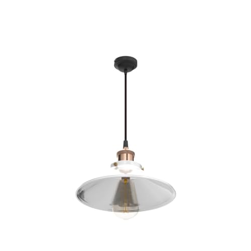 Homesake®Single White Cone Pendant with Antique Copper Holder, E27, Modern Nordic Hanging Ceiling Light (Bulb Included)