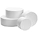 Juvale Cake Dummy Set of 4 Foam Tiers - 6-, 8-, 10- & 12-Inch, 16-Inch Tall, White Foam - Wedding Display & Decorating Practice - Faux Cake Form