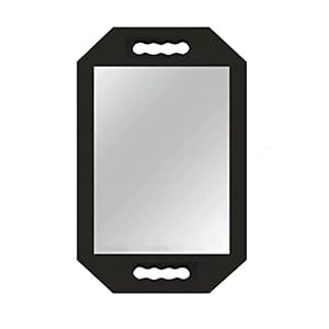 Rimosy Lightweight Handheld Mirror – Black Foam Handle Mirror for Barbers, Salons and Beauticians – Double Handle Mirror -Easy to Carry & Hold Mirror for Haircuts& Make up