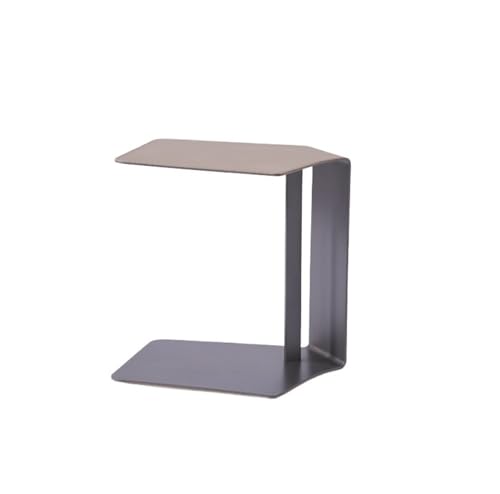 Genérico Mesa Auxiliar Minimalista Italiana Creativa de Cuero Naranja for Sala de Estar, Mesa de Esquina, Mesa Minimalista Moderna(Khaki)