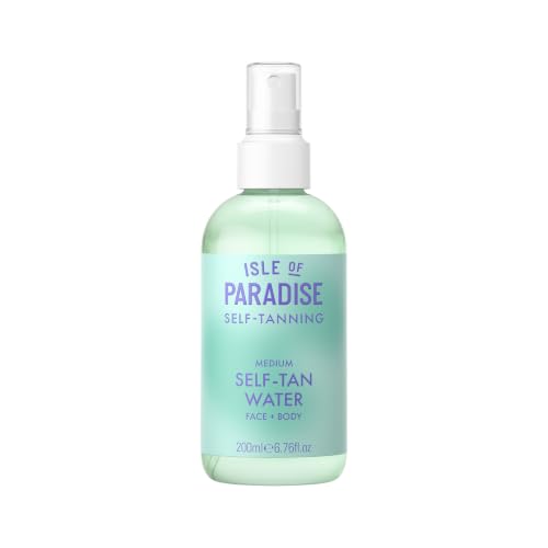 Isle of Paradise Self Tanning Water- Medium, Clear Self Tan Mist, Transfer-Proof Formula for Face &...