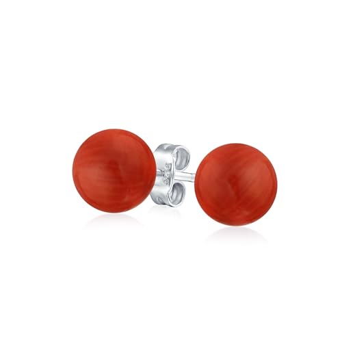 Pendientes de plata de ley 925 y piedra natural de 8 mm un basico diario elegante para mujer