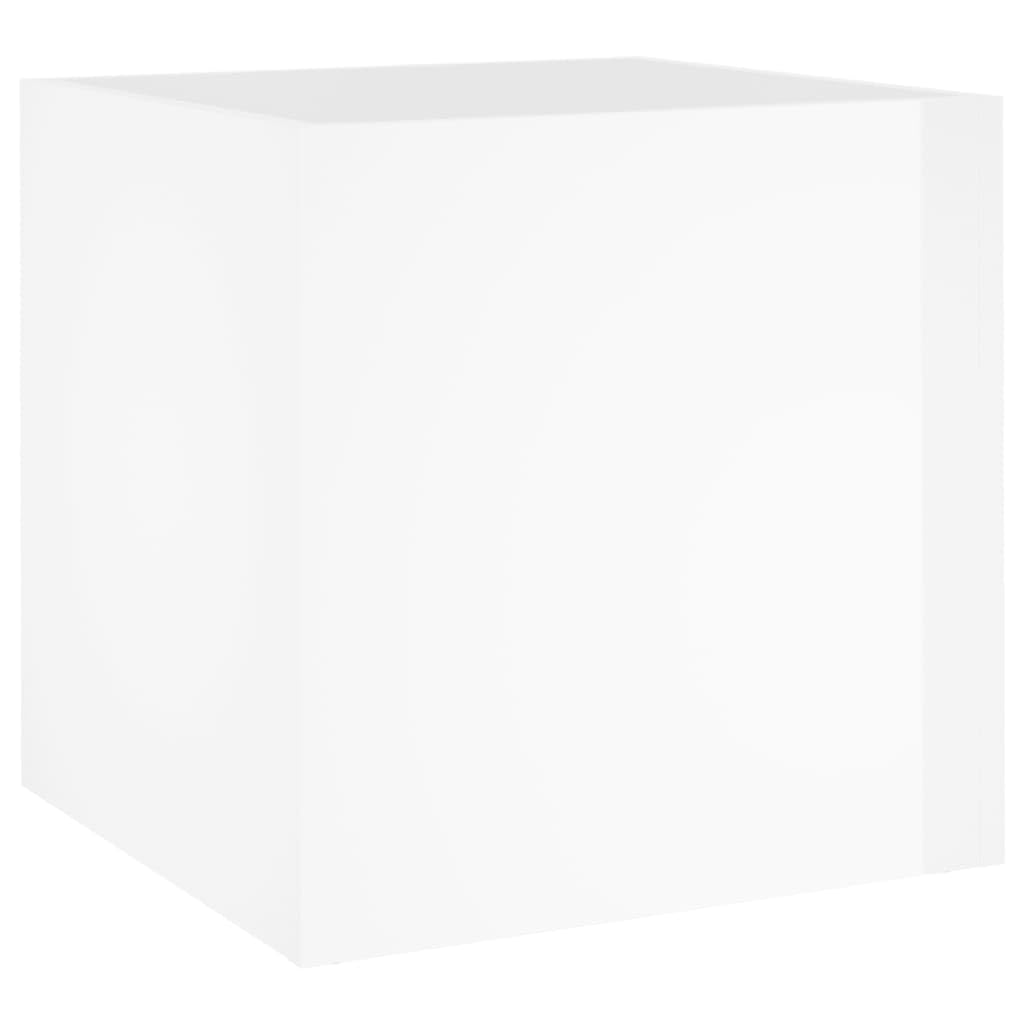 Pflanzgefäß Hochglanz-Weiß 40x40x40 cm aus Holzwerkstoff, robuster Pflanzkasten für Innenräume, dekoratives Deko-Element für Wohnzimmer, Schlafzimmer und Büro, ideal