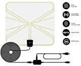 MUJAY Indoor Digital HDTV Antennas Amplified 60-80 Mile Range 4K HD VHF UHF Freeview for Life Local Channels Broadcast
