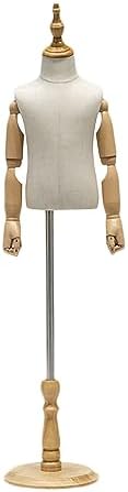 Adjustable Kids Mannequin Torso for Sewing - Child Dress Form Display with Wooden Base, Height Adjustable for All Clothing Types, Perfect for Tailoring and Fashion Design