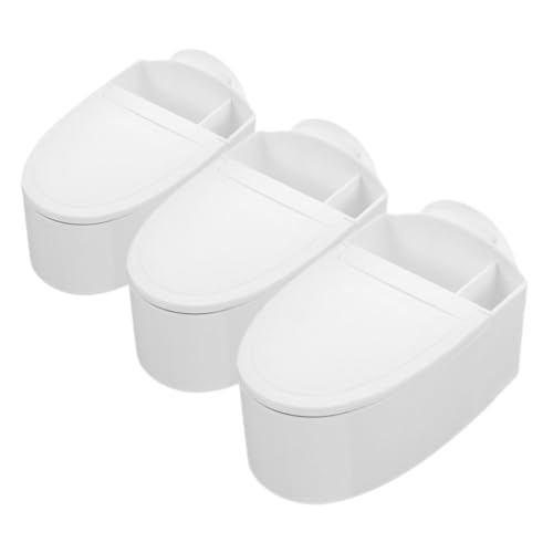 UTHCLO Juego De 3 Ceniceros De Pared con Tapa Abatible, Sin Clavos, Plástico Resistente, para Baño e Inodoro, Dormitorio u Oficina, Diseño Compacto y Práctico