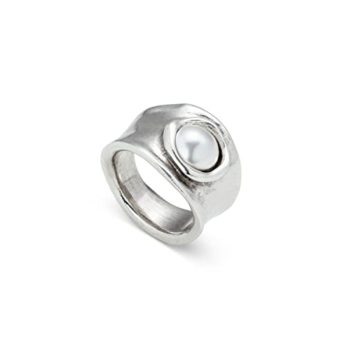 Ring in metal clad with silver with SWAROVSKI® ELEMENTS. -  UNO de 50, Ani0609bplmtl18