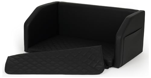 Autohundebett Reisebett Hundebett Kofferraum Modulbett Transportsystem 90x55cm (Farbe: schwarz)