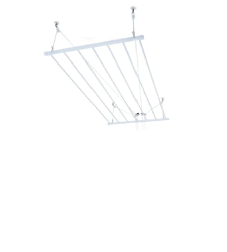 Varal de Teto Retrátil Premium em Alumínio Reforçado 100x60 cm com 8 Varetas e Kit de Instalação